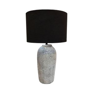 MARBUK ΦΩΤΙΣΤΙΚΟ ΕΠΙΤΡΑΠΕΖΙΟ 17x17x60cm ΚΕΡΑΜΙΚΟ ΓΚΡΙ ΥΦΑΣΜΑ ΜΑΥΡΟ