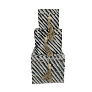 RONAN ΚΟΥΤΙ ΑΠΟΘΗΚΕΥΣΗΣ ΣΕΤ 3ΤΜΧ 22x22x20cm ΞΥΛΟ ΚΑΦΕ ΜΠΕΖ