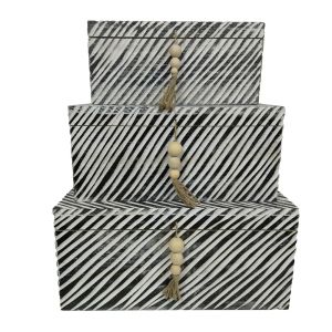 RONAN ΚΟΥΤΙ ΑΠΟΘΗΚΕΥΣΗΣ ΣΕΤ 3ΤΜΧ 64x44x30cm ΞΥΛΟ ΚΑΦΕ ΜΠΕΖ