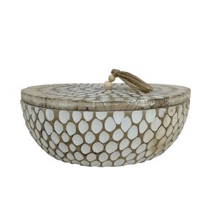 AMAR ΚΟΥΤΙ ΑΠΟΘΗΚΕΥΣΗΣ 34x34x12cm ΞΥΛΟ ΚΑΦΕ ΛΕΥΚΟ