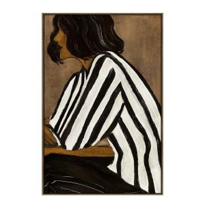 STILL BEAUTY ΠΙΝΑΚΑΣ ΔΙΑΚΟΣΜΗΤΙΚΟΣ ΜΕ ΚΟΡΝΙΖΑ 80x120x4cm ΚΑΜΒΑΣ ΚΑΦΕ ΜΑΥΡΟ PP