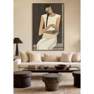 SERENITY A ΠΙΝΑΚΑΣ ΔΙΑΚΟΣΜΗΤΙΚΟΣ ΜΕ ΚΟΡΝΙΖΑ 80x120x4cm ΚΑΜΒΑΣ ΜΠΕΖ ΚΑΦΕ PP