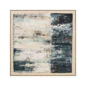 BLACK SEA ΠΙΝΑΚΑΣ ΔΙΑΚΟΣΜΗΤΙΚΟΣ ΜΕ ΚΟΡΝΙΖΑ 80x80x4cm ΚΑΜΒΑΣ BEIGE ΜΑΥΡΟ ΞΥΛΟ ΦΥΣΙΚΟ