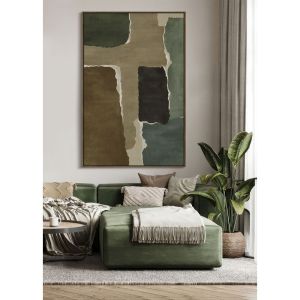 CROSS LINE ΠΙΝΑΚΑΣ ΔΙΑΚΟΣΜΗΤΙΚΟΣ ΜΕ ΚΟΡΝΙΖΑ 80x120x4cm ΚΑΜΒΑΣ ΚΑΦΕ ΠΟΛΥΧΡΩΜΟ ΞΥΛΟ ΦΥΣΙΚΟ