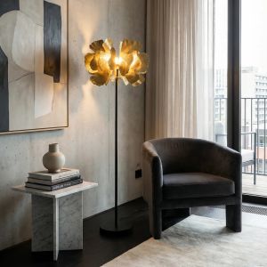 BLOSSOM ΦΩΤΙΣΤΙΚΟ ΕΠΙΔΑΠΕΔΙΟ 49x49x149cm ΜΕΤΑΛΛΟ BROWN GOLD ΜΑΥΡΟ