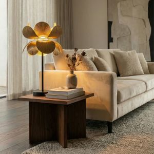 BLOSSOM ΦΩΤΙΣΤΙΚΟ ΕΠΙΤΡΑΠΕΖΙΟ 30x30x67cm ΜΕΤΑΛΛΟ BROWN GOLD