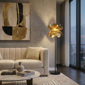 BLOSSOM ΦΩΤΙΣΤΙΚΟ ΕΠΙΔΑΠΕΔΙΟ 44x44x152cm ΜΕΤΑΛΛΟ BROWN GOLD