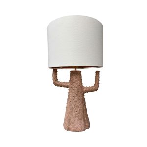 TREELAMP ΦΩΤΙΣΤΙΚΟ ΕΠΙΤΡΑΠΕΖΙΟ 30x30x55cm POLYRESIN TERRACOTTA ΛΕΥΚΟ ΥΦΑΣΜΑ