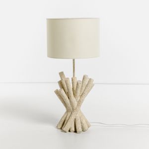 WOODLAND ΦΩΤΙΣΤΙΚΟ ΕΠΙΤΡΑΠΕΖΙΟ 26x26x54cm POLYRESIN ΛΕΥΚΟ ΥΦΑΣΜΑ OFF WHITE