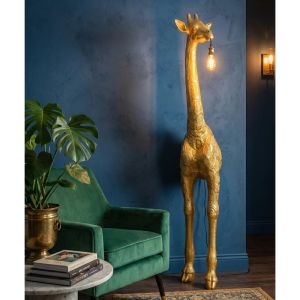 GIRAFE ΦΩΤΙΣΤΙΚΟ ΕΠΙΔΑΠΕΔΙΟ 42x35x196cm FIBERGLASS ΧΡΥΣΟ
