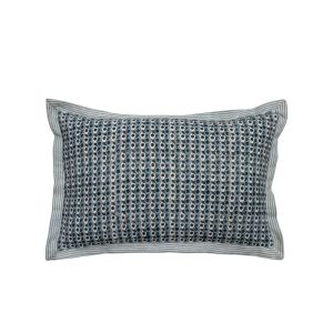 SEA BREEZE ΔΙΑΚΟΣΜΗΤΙΚΟ ΜΑΞΙΛΑΡΙ 60x40cm ΥΦΑΣΜΑ ΜΠΛΕ ΑΝΘΡΑΚΙ