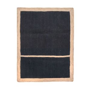 FRAME RUG A ΧΑΛΙ 210x140cm ΓΙΟΥΤΑ ΜΑΥΡΟ ΜΠΕΖ