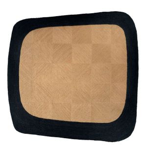 FLUX BEIGE ΧΑΛΙ 200x200cm ΓΙΟΥΤΑ ΜΠΕΖ ΜΑΥΡΟ