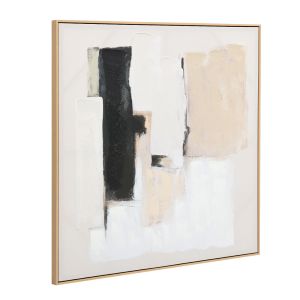 SANS FRONT ΠΙΝΑΚΑΣ ΔΙΑΚΟΣΜΗΤΙΚΟΣ ΜΕ ΚΟΡΝΙΖΑ 100x100x4cm ΚΑΜΒΑΣ ΜΠΕΖ ΛΕΥΚΟ ΜΑΥΡΟ ΞΥΛΟ ΦΥΣΙΚΟ