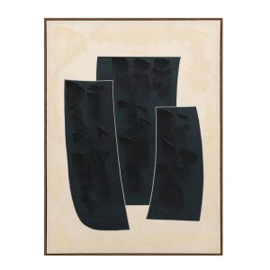 VISUELLE ΠΙΝΑΚΑΣ ΔΙΑΚΟΣΜΗΤΙΚΟΣ ΜΕ ΚΟΡΝΙΖΑ 90x120x4cm ΚΑΜΒΑΣ ΜΠΕΖ ΜΑΥΡΟ ΞΥΛΟ ΦΥΣΙΚΟ