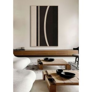 SOLAIRE A ΠΙΝΑΚΑΣ ΔΙΑΚΟΣΜΗΤΙΚΟΣ ΜΕ ΚΟΡΝΙΖΑ 80x120x4cm ΚΑΜΒΑΣ ΚΑΦΕ ΣΚΟΥΡΟ ΜΠΕΖ ΞΥΛΟ ΦΥΣΙΚΟ