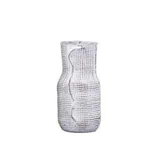 VEIL ΒΑΖΟ 13x13x26cm ΑΛΟΥΜΙΝΙΟ ΑΣΠΡΟ ΚΑΦΕ ΣΚΟΥΡΟ