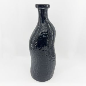 ROMAIN ΒΑΖΟ 15.5x15.5x40cm ΓΥΑΛΙ ΜΑΥΡΟ