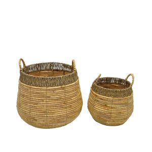 RAFFIA ΚΑΛΑΘΙ ΥΑΚΙΝΘΟΥ SET 2ΤΜΧ 46x46x45cm ΥΑΚΙΝΘΟΣ ΦΥΣΙΚΟ