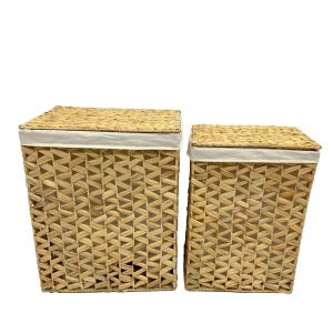OSIERA ΚΑΛΑΘΙ ΥΑΚΙΝΘΟΥ ΜΕ ΚΑΠΑΚΙ SET 2ΤΜΧ 45x35x55cm ΥΑΚΙΝΘΟΣ ΦΥΣΙΚΟ ΥΦΑΣΜΑ