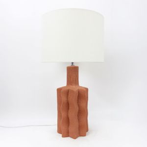 EGLI ΦΩΤΙΣΤΙΚΟ ΕΠΙΤΡΑΠΕΖΙΟ 32x32x56cm ΚΕΡΑΜΙΚΟ TERRACOTTA ΛΙΝΟ ΛΕΥΚΟ