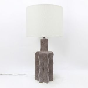 EGLI ΦΩΤΙΣΤΙΚΟ ΕΠΙΤΡΑΠΕΖΙΟ 32x32x56cm ΚΕΡΑΜΙΚΟ ΓΚΡΙ ΣΚΟΥΡΟ ΛΙΝΟ ΛΕΥΚΟ