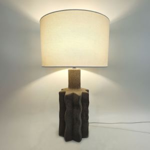 EGLI ΦΩΤΙΣΤΙΚΟ ΕΠΙΤΡΑΠΕΖΙΟ 32x32x56cm ΚΕΡΑΜΙΚΟ ΓΚΡΙ ΣΚΟΥΡΟ ΛΙΝΟ ΛΕΥΚΟ