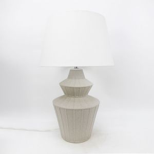 ELYSIA ΦΩΤΙΣΤΙΚΟ ΕΠΙΤΡΑΠΕΖΙΟ 35x35x58cm ΚΕΡΑΜΙΚΟ ΓΚΡΙ ΑΝΟΙΧΤΟ ΛΙΝΟ ΛΕΥΚΟ