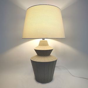 ELYSIA ΦΩΤΙΣΤΙΚΟ ΕΠΙΤΡΑΠΕΖΙΟ 35x35x58cm ΚΕΡΑΜΙΚΟ ΓΚΡΙ ΑΝΟΙΧΤΟ ΛΙΝΟ ΛΕΥΚΟ