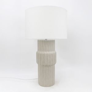 MARO ΦΩΤΙΣΤΙΚΟ ΕΠΙΤΡΑΠΕΖΙΟ 33x3x59cm ΚΕΡΑΜΙΚΟ ΓΚΡΙ ΑΝΟΙΧΤΟ ΛΙΝΟ ΛΕΥΚΟ