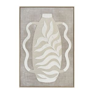 WHEAT ΠΙΝΑΚΑΣ ΔΙΑΚΟΣΜΗΤΙΚΟΣ ΜΕ ΚΟΡΝΙΖΑ 80x120x4cm ΚΑΜΒΑΣ ΜΠΕΖ ΛΕΥΚΟ PS