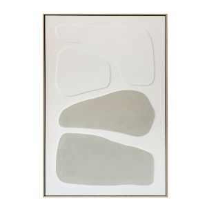 RHYTHM B ΠΙΝΑΚΑΣ ΔΙΑΚΟΣΜΗΤΙΚΟΣ ΜΕ ΚΟΡΝΙΖΑ 80x120x4cm ΚΑΜΒΑΣ ΜΠΕΖ ΛΕΥΚΟ PS