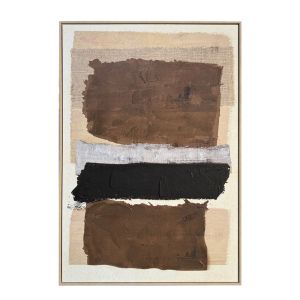 CRADLE ΠΙΝΑΚΑΣ ΔΙΑΚΟΣΜΗΤΙΚΟΣ ΜΕ ΚΟΡΝΙΖΑ 80x120x4cm ΚΑΜΒΑΣ ΜΠΕΖ ΚΑΦΕ ΜΑΥΡΟ ΓΚΡΙ PS