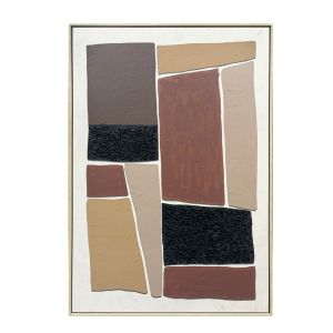 FRACTAL A ΠΙΝΑΚΑΣ ΔΙΑΚΟΣΜΗΤΙΚΟΣ ΜΕ ΚΟΡΝΙΖΑ 80x120x4cm ΚΑΜΒΑΣ ΜΠΕΖ ΚΑΦΕ ΜΑΥΡΟ PS