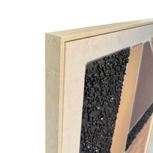 FRACTAL B ΠΙΝΑΚΑΣ ΔΙΑΚΟΣΜΗΤΙΚΟΣ ΜΕ ΚΟΡΝΙΖΑ 80x120x4cm ΚΑΜΒΑΣ ΜΠΕΖ ΚΑΦΕ ΜΑΥΡΟ PS