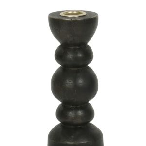 NUVIRA ΚΗΡΟΠΗΓΙΟ 8.5x8.5x32cm ΞΥΛΟ ΜΑΥΡΟ ΧΡΥΣΟ ΜΕΤΑΛΛΟ