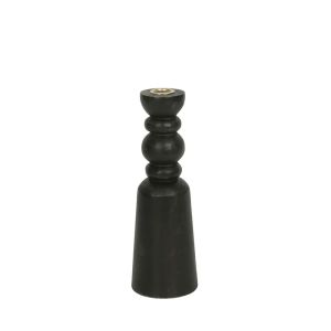 NUVIRA ΚΗΡΟΠΗΓΙΟ 8.5x8.5x26cm ΞΥΛΟ ΜΑΥΡΟ ΧΡΥΣΟ ΜΕΤΑΛΛΟ