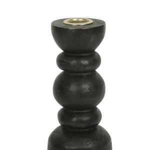 NUVIRA ΚΗΡΟΠΗΓΙΟ 8.5x8.5x26cm ΞΥΛΟ ΜΑΥΡΟ ΧΡΥΣΟ ΜΕΤΑΛΛΟ