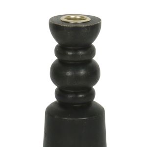 NUVIRA ΚΗΡΟΠΗΓΙΟ 7.5x7.5x22cm ΞΥΛΟ ΜΑΥΡΟ ΧΡΥΣΟ ΜΕΤΑΛΛΟ