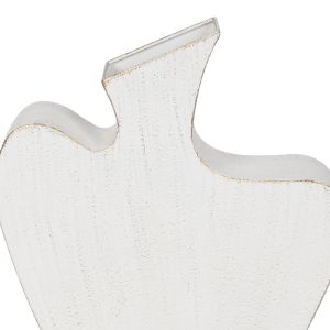 NIRA ΒΑΖΟ 30.5x8x35cm ΜΕΤΑΛΛΟ ΛΕΥΚΟ