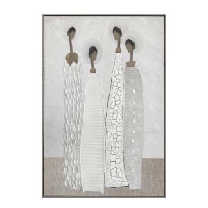 TRINITY ΠΙΝΑΚΑΣ ΔΙΑΚΟΣΜΗΣΗΣ 80x120x4cm ΚΑΜΒΑΣ OFF WHITE STONE GREY ΞΥΛΟ ΚΑΦΕ ΑΝΟΙΧΤΟ