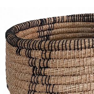 KORA ΚΑΛΑΘΙ SET 2ΤΜΧ 38x38x30cm KANSGRASS ΦΥΣΙΚΟ ΜΑΥΡΟ ΓΙΟΥΤΑ