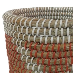 NALU ΚΑΛΑΘΙ SET 2ΤΜΧ 23x23x23cm KANSGRASS ΦΥΣΙΚΟ ΛΕΥΚΟ ΠΛΑΣΤΙΚΟ TERRACOTTA