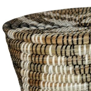 MARA ΚΑΛΑΘΙ ΜΕ ΚΑΠΑΚΙ SET 3ΤΜΧ 35x35x25cm KANSGRASS ΦΥΣΙΚΟ ΛΕΥΚΟ ΠΛΑΣΤΙΚΟ ΜΑΥΡΟ