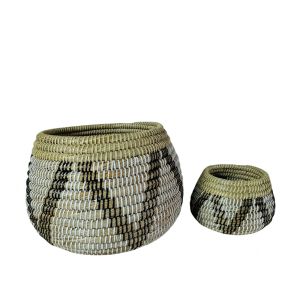 LAI ΚΑΛΑΘΙ SET 2ΤΜΧ 28x28x28cm KANSGRASS ΦΥΣΙΚΟ ΛΕΥΚΟ ΠΛΑΣΤΙΚΟ ΜΑΥΡΟ