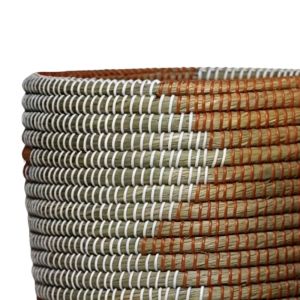 ZURI ΚΑΛΑΘΙ SET 3ΤΜΧ 37x37x37cm KANSGRASS ΦΥΣΙΚΟ ΛΕΥΚΟ ΠΛΑΣΤΙΚΟ TERRACOTTA