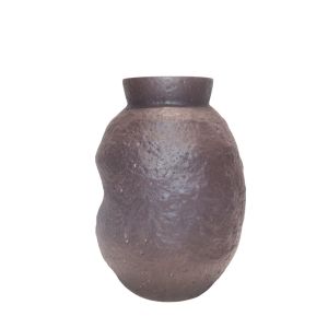 NEROA ΒΑΖΟ 16x16x23cm ΓΥΑΛΙ ΚΑΦΕ