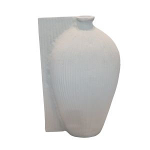 VOLINA ΒΑΖΟ 21x10x32cm ΑΛΟΥΜΙΝΙΟ ΛΕΥΚΟ TEXTURED