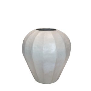 IVELLA ΒΑΖΟ 25x25x26.5cm ΑΛΟΥΜΙΝΙΟ OFF WHITE