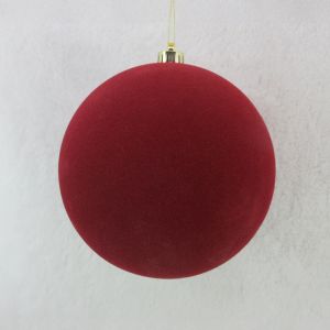 VELOUR ΧΡΙΣΤΟΥΓΕΝΝΙΑΤΙΚΗ ΜΠΑΛΑ 20x20x21cm ΤΣΟΧΑ ΚΟΚΚΙΝΟ